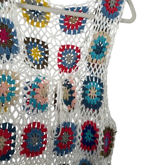Urban Outfitters Crochet Granny Square Vest Cottagecore Boho Festival Womens OS - Picture 2 of 5